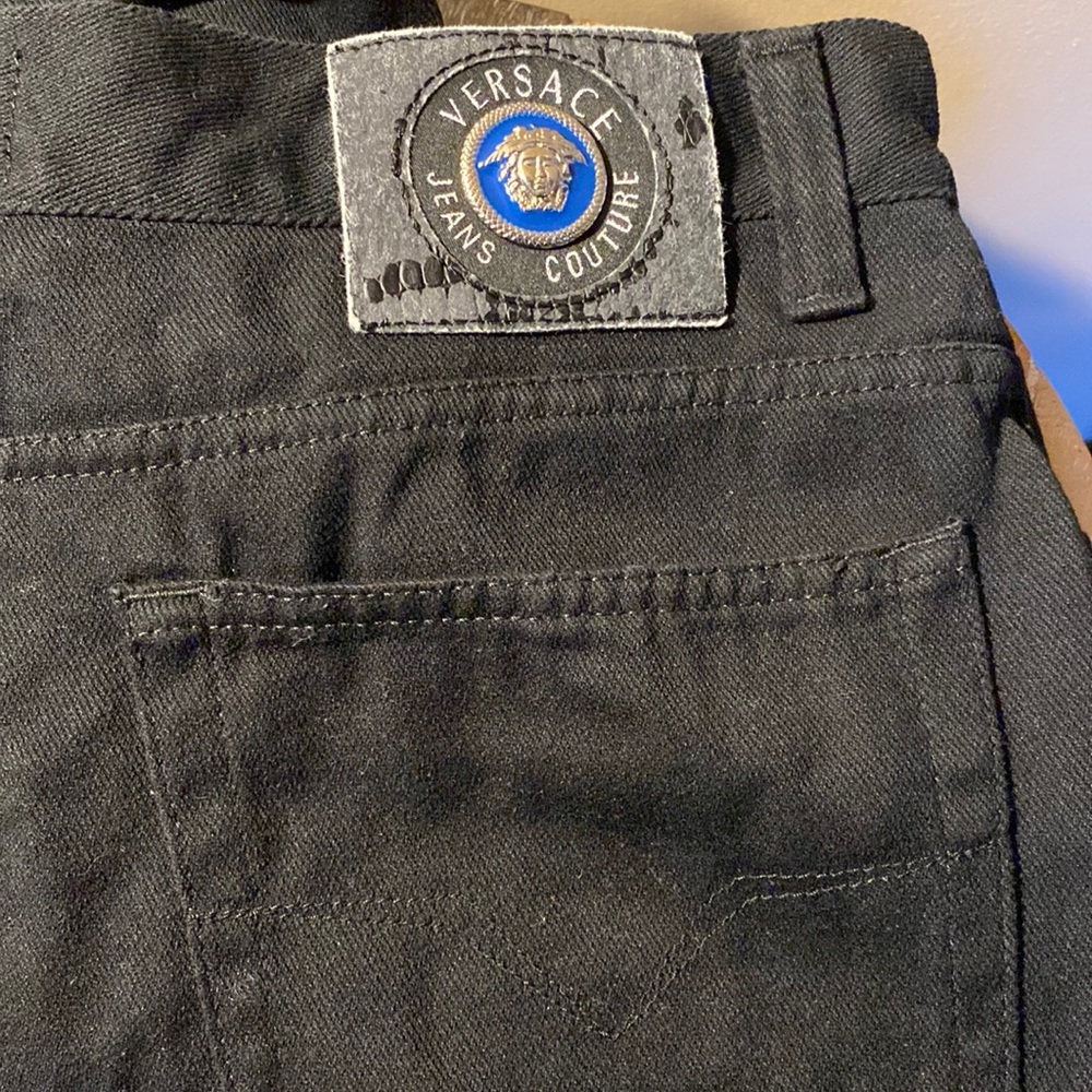 Vintage Black Versace Loose Fitting Jeans